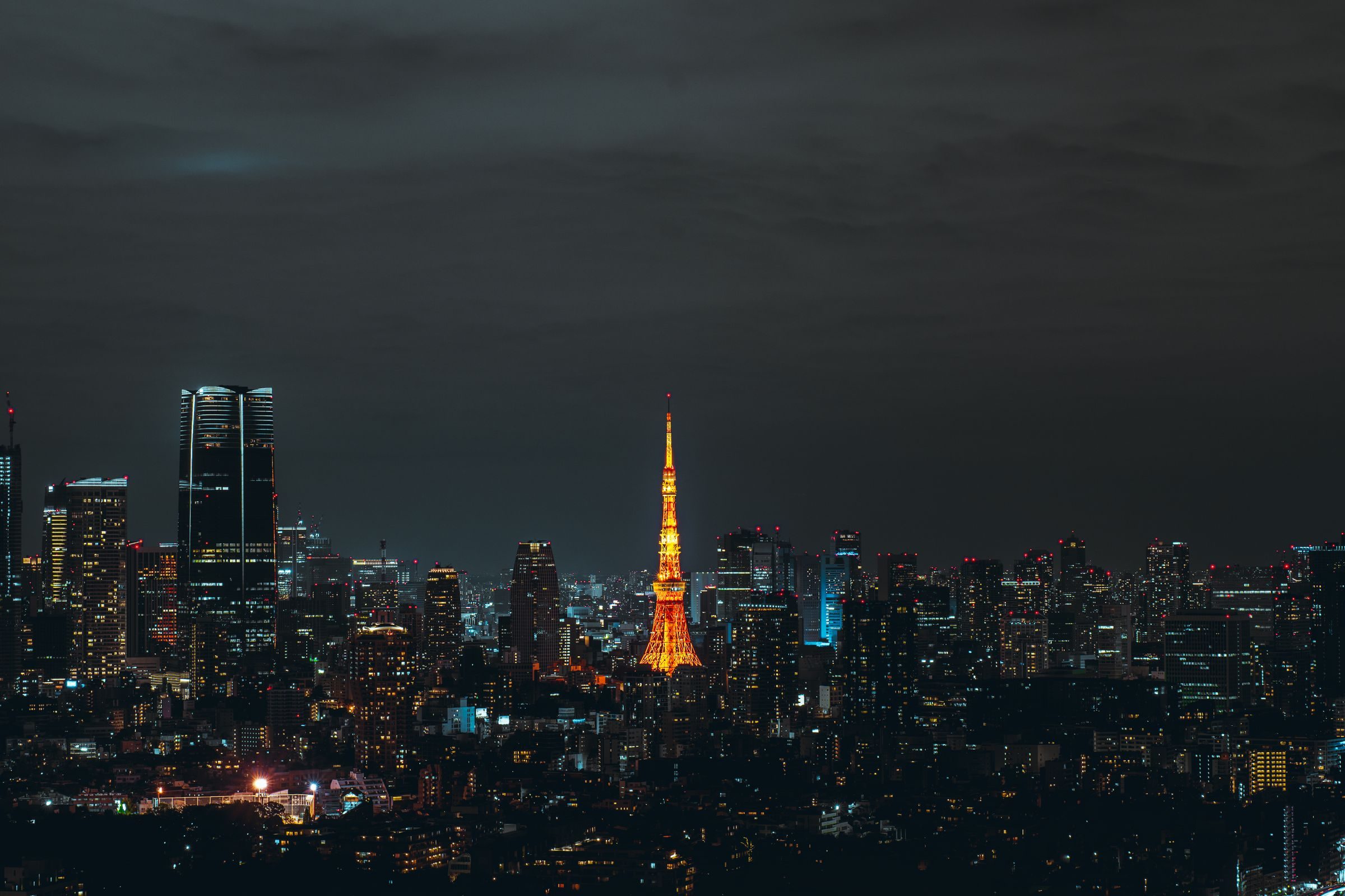 Tokyo skyline with tower and central real estate market
